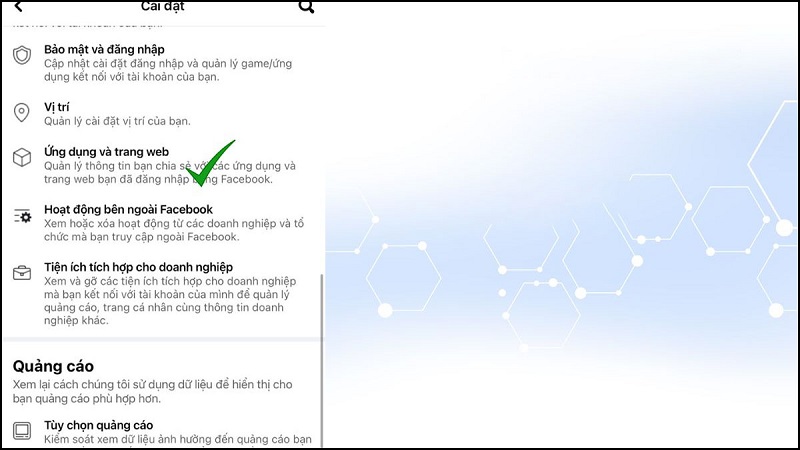 Xóa liên kết Facebook