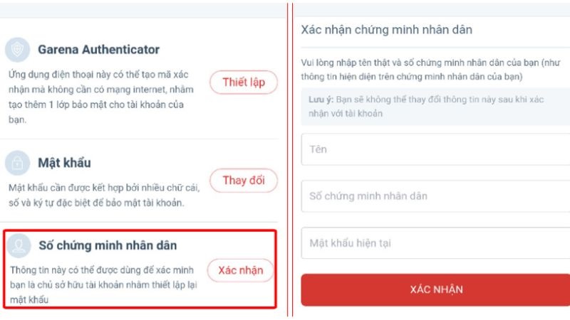 Xác minh danh tính bằng CMND